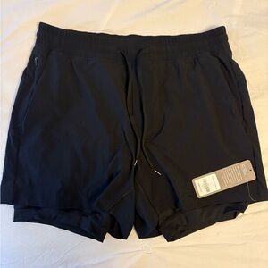 Feathery-Fit 2 in 1 Athletic Shorts 5''- with Pockets & Long Liner